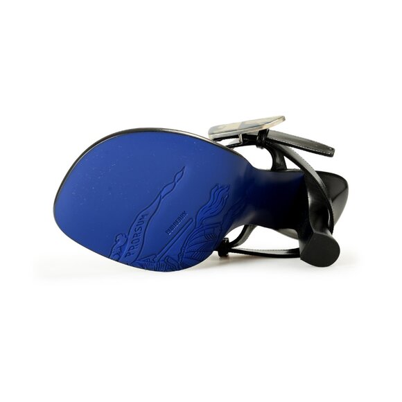 Burberry Women's "BAY" 100% Leather Heeled Mules Sandals Shoes US 7 EUR 37 - Picture 6 of 8